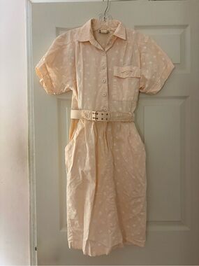 Light pink midi dress with belt size adult 4
